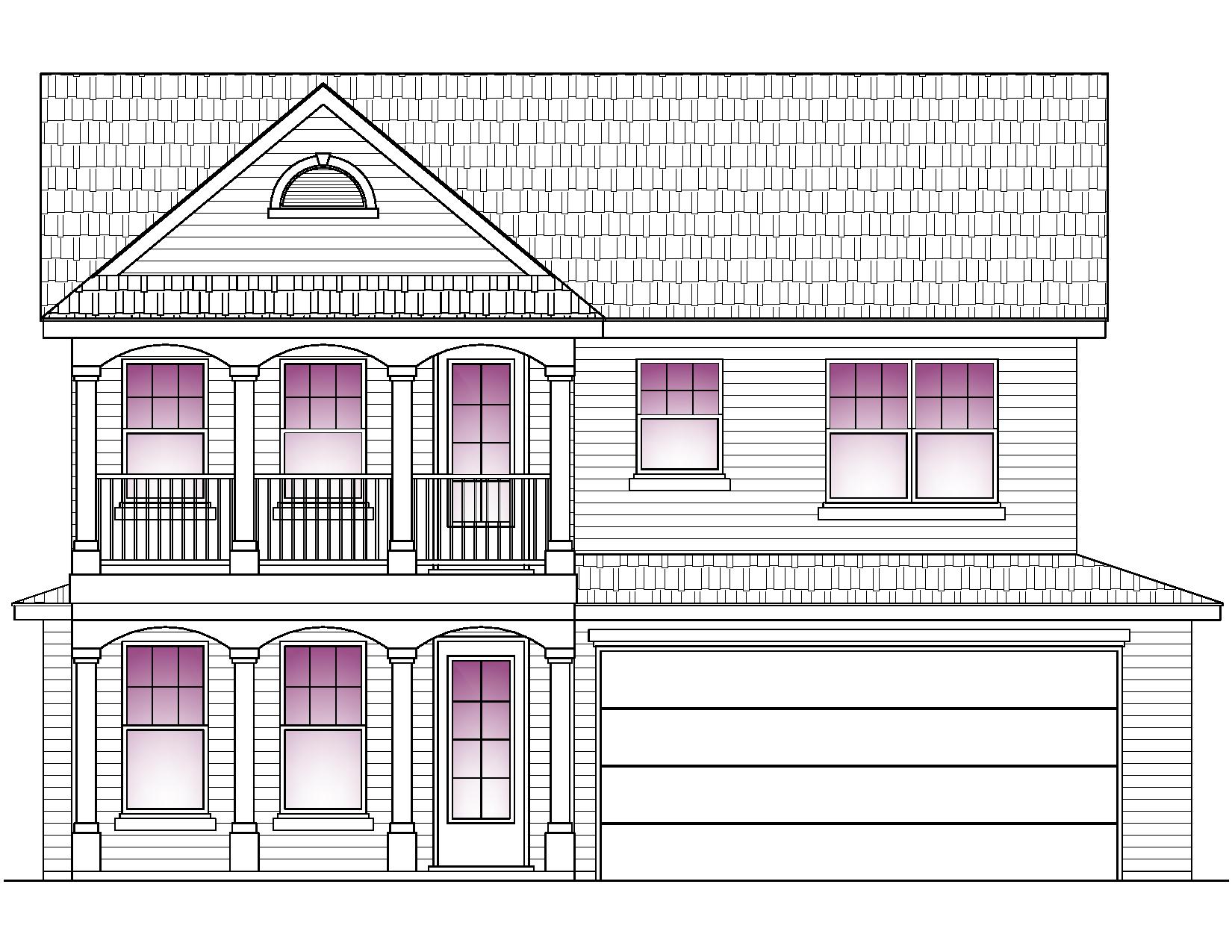 how to draw a 2 story house