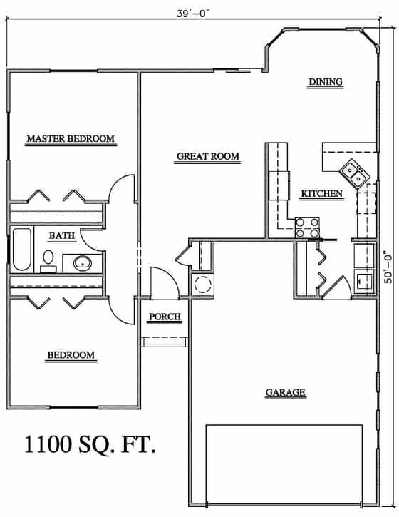 Floor Plans For House 1100 Square Feet - House Design Ideas